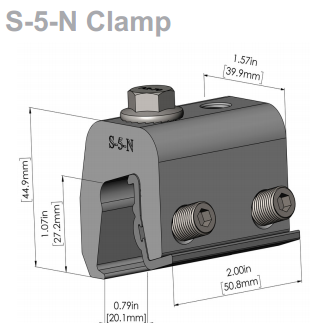 S-5! N Clamp Dimensions